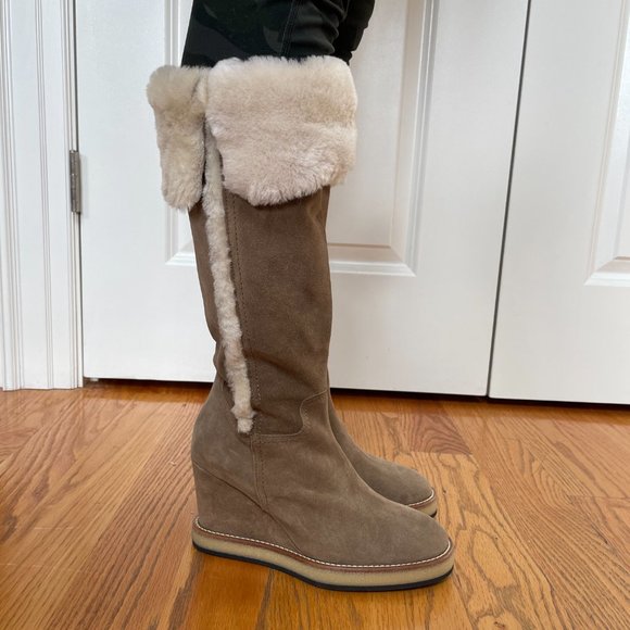 Made In Italy High Suede Shaft Sherpa Cuff Boots from NAPOLEONI - Picture 6 of 11